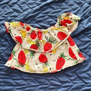 Fruit Print Off-Shoulder Top